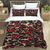 3D Printed Cartoon Leopard Print Hello Kitty Duvet Cover and Pillowcase Set - Home Decor, Creative Plus Size Bedding Set, 01