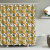 Orange Slice Shower Curtain Bathroom Decor With Citrus Fruits Pattern Waterproof Fabric For Home Bath Accessories In White
