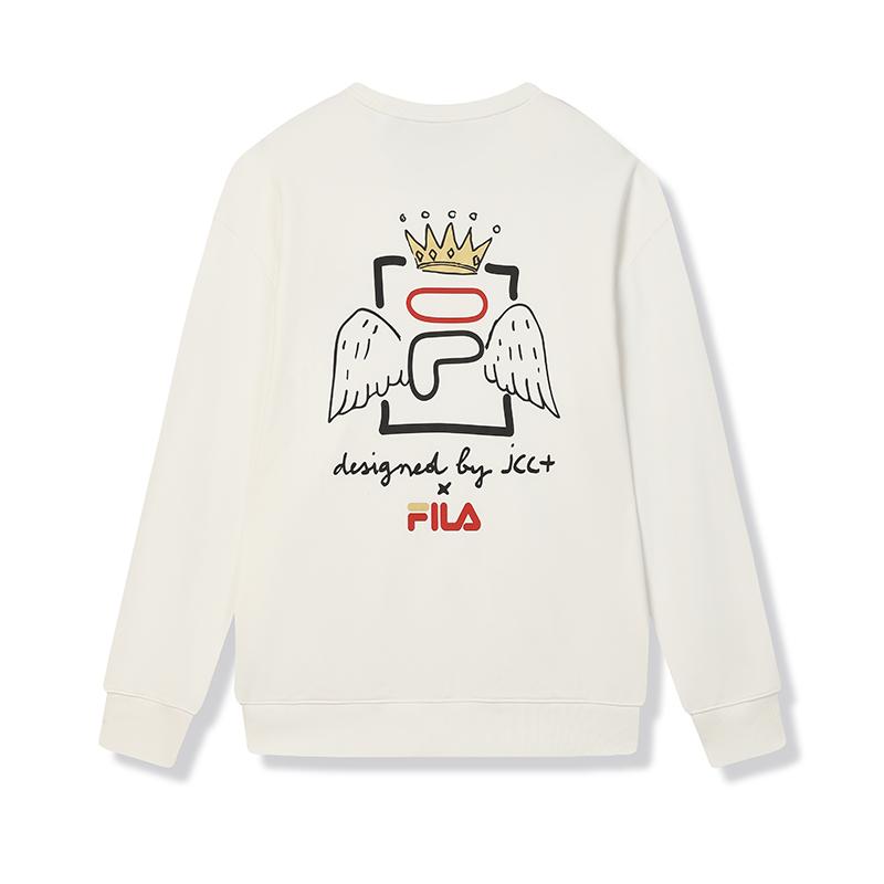New FILA ORIGINALE Sweatshirt Unisex Cloud White F11U519202F-WT