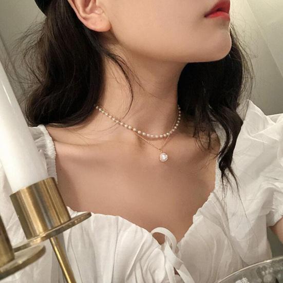 Women Faux Pearl Choker Beaded Choker Elegant Necklace Dainty Retro Necklace Gift for Wife Girlfriend Daily Wear Party Date Jewelry