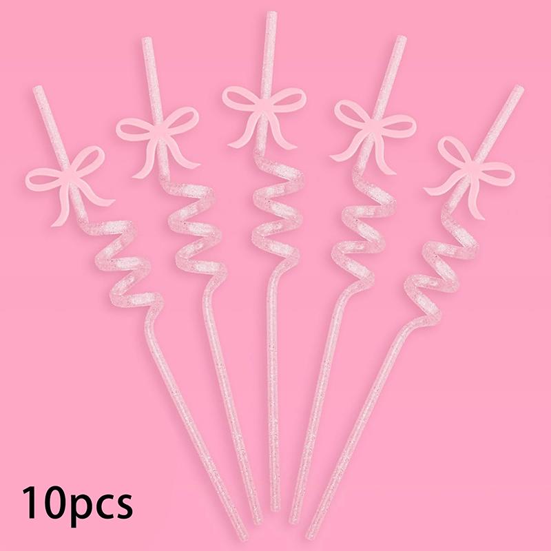 

Bow Reusable Glitter Straw Set 10/20 Pcs Pretty Bachelorette Decorations, Bow Theme Birthday Party, Bridal Engagement Drinkware 10pcs
