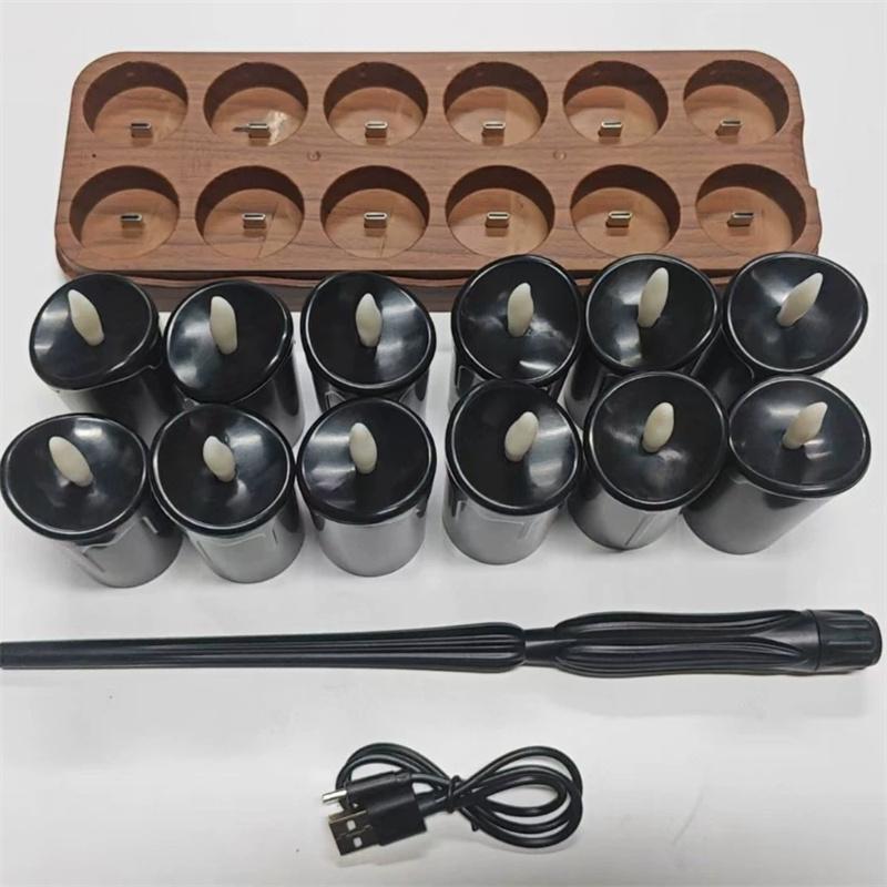 12pcs Rechargeable LED Candles with Remote Control LED Lamp Flameless Christmas Valentine Wedding Church Home Table Decoration
