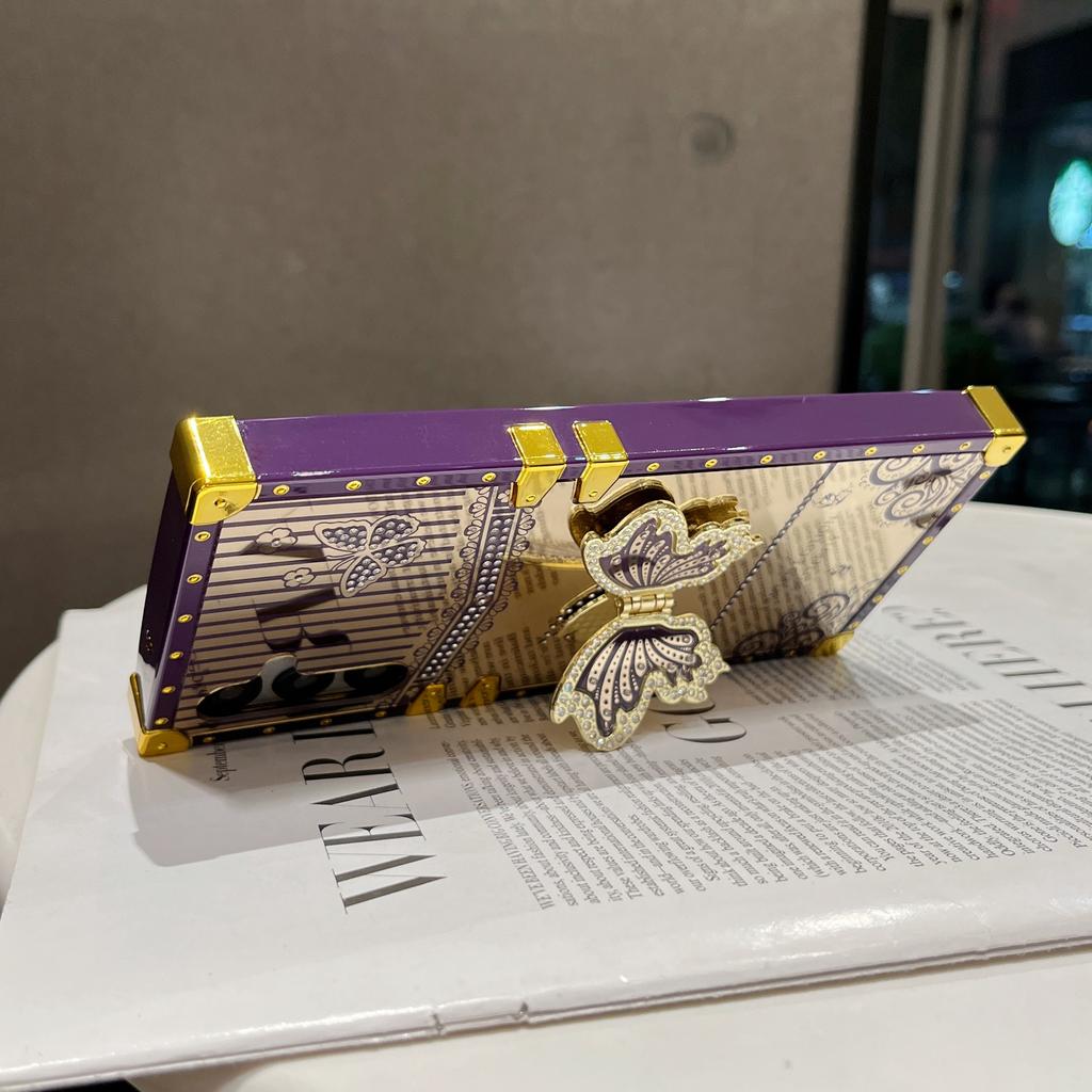 For Samsung Galaxy A36 5G/A56 5G Case Electroplated TPU+PC Phone Cover with Butterfly Kickstand