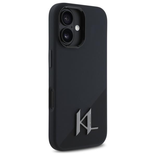 Karl Lagerfeld Klhmp16Sscmkmpck Iphone   16 6.1 Czarny/Black Hardcase Silicone Shadow Metal Initial Magsafe