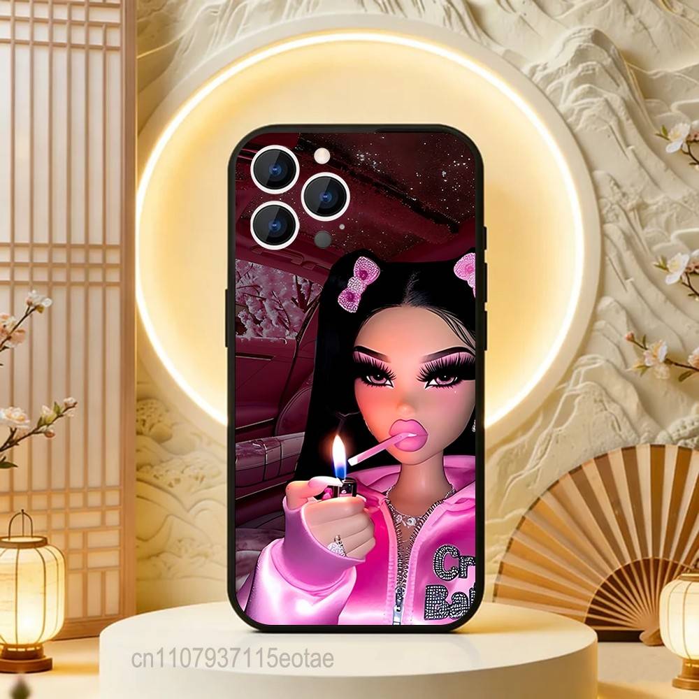 Fashion B-Bratz DollS Black Soft Case For iPhone 17 13 14 15 11 16 12 Pro Max Pro Max Plus E Air Mini Phone Cover Shell
