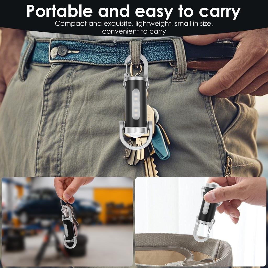 6Pcs Portable Keychain Flashlight Rechargeable Waterproof Mini Keychain Flashlight Phone Charger with 7 Light Mode for Outdoor