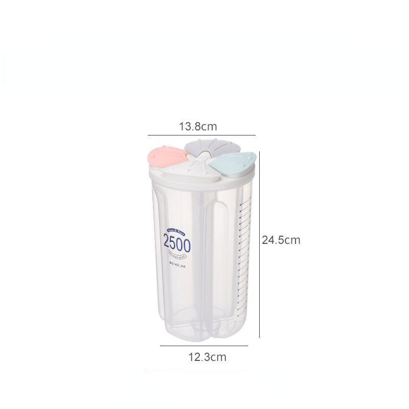 

Зерно Разное Ящик для хранения зерна разделен на прозрачные коробки Резервуары для хранения Принадлежности Бытовые влагонепроницаемые герметичные банки Ведра для риса 2500ML