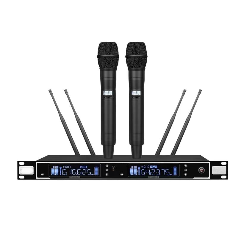 Wireless Professional Microphone Set with Anti-Howling for Karaoke, Meetings, and Performances