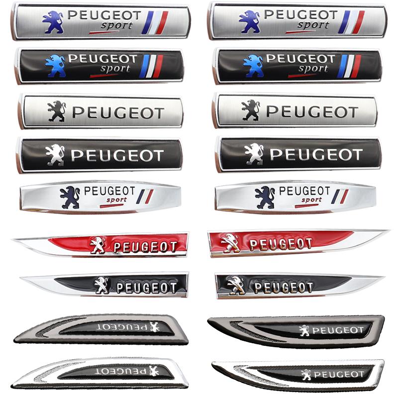 2pcs/1pair new 3D Peugeot logo metal Car Fender side Car door Emblem car window sticker styling Accessories