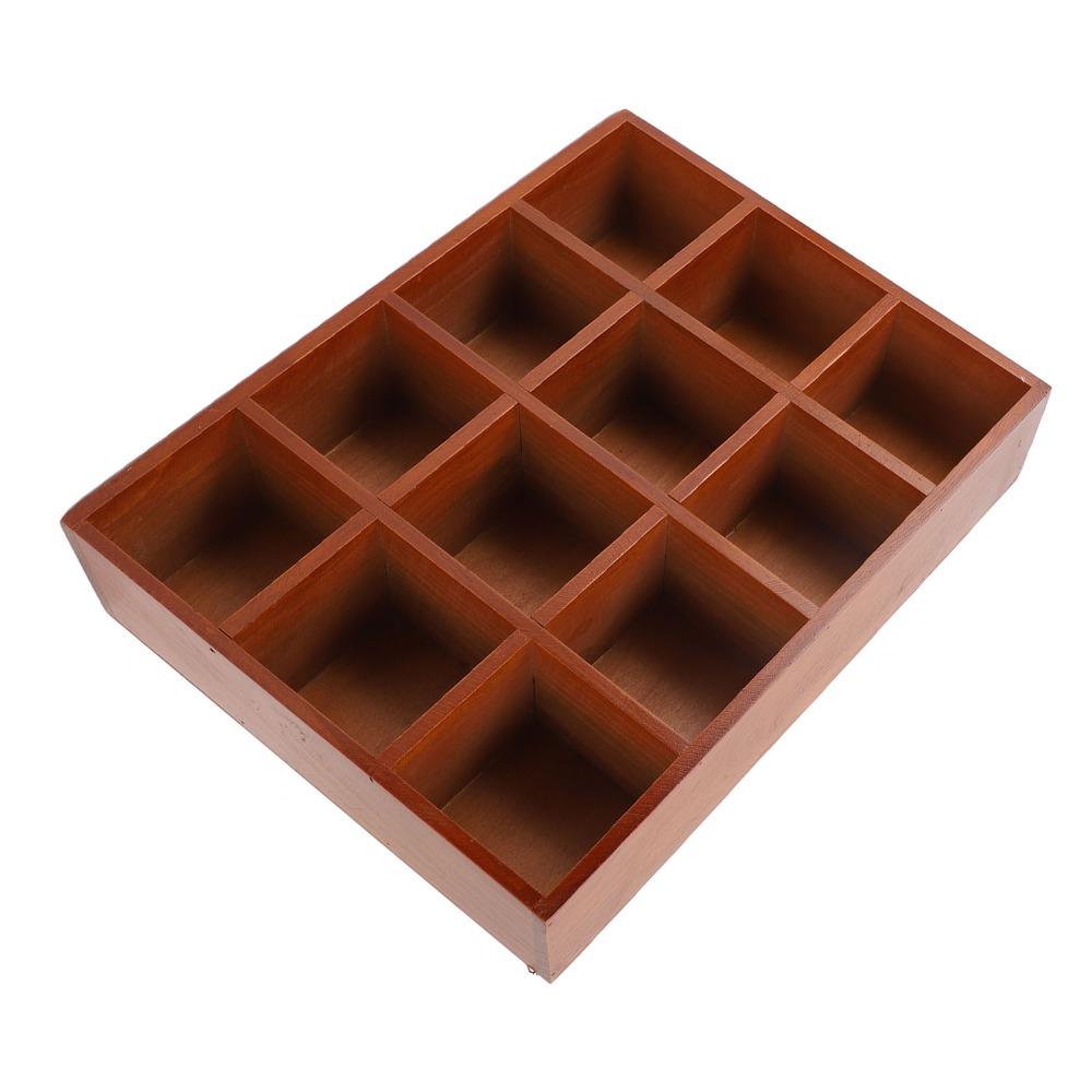Adjustable Shelves Tabletop Storage Organizer Decorative Wooden Storage Stationery Holder  Office