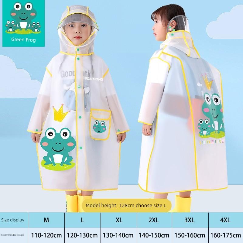 Baby Girl Cartoon Kids Raincoat with Schoolbag