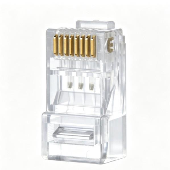 RJ45 Cat6 Gigabit Unshielded 8P8C Connector with Pure Copper Core - Engineering Grade CAT6, New Color Box