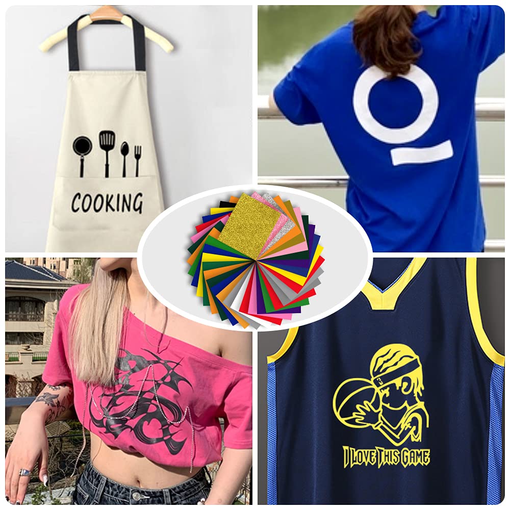Heat Transfer Rubber Print 16 Set of Transfer Sheets for and Thin x Sheets, Iron-On Sheets, Colors, 30, PU/PVC T-Shirts, Fabric, Clothing, Textiles,