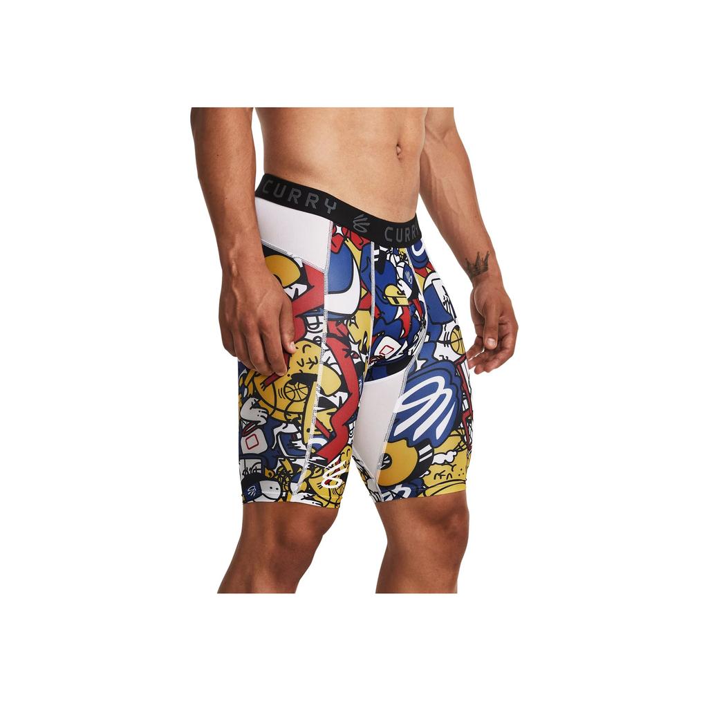 Under Armour HeatGear Curry HeatGear Buchstabenprint Mesh-Design Sportshorts Herrenshorts Weiß 1379829-100