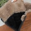 Cow Suede Plus Wool Warm Cotton Boots Winter New Round Toe Sleeve Metal Buckle Side Zipper Platform Shorthole Boots