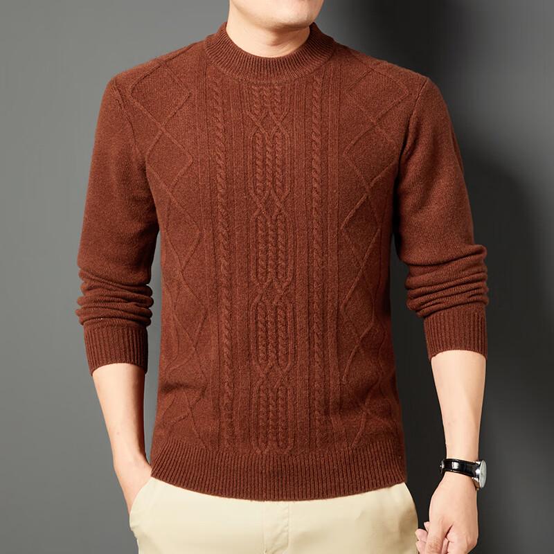 Firstview Men's Winter 98% Wool Round Neck Sweater FV25D1990