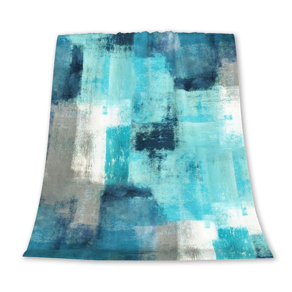 Abstract Graffiti Turquoise Print Flannel Blanket Sofa Office Blanket Gift Blanket Nap Blanket