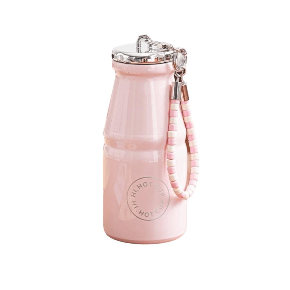 Macaron Color Milk Coffee Cup 280ML Insulated Water Bottle Vacuum Cup  Outdoor Activities 280ML розовый