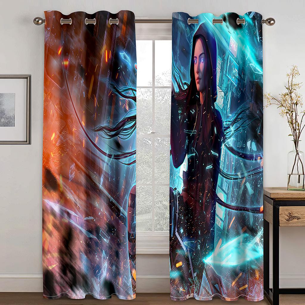 Game Cool Boy Luxury Cartoon Animation Window Curtains For Living Room Bedroom Bathroom Kicthen Door Home Decor On Sale 2Pieces