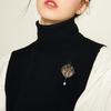 Women Brooch Sparkling Rhinestones Faux Pearl Phoenix Shape Lapel Pin Suits Coats Bags Scarves Badge Versatile Accessory