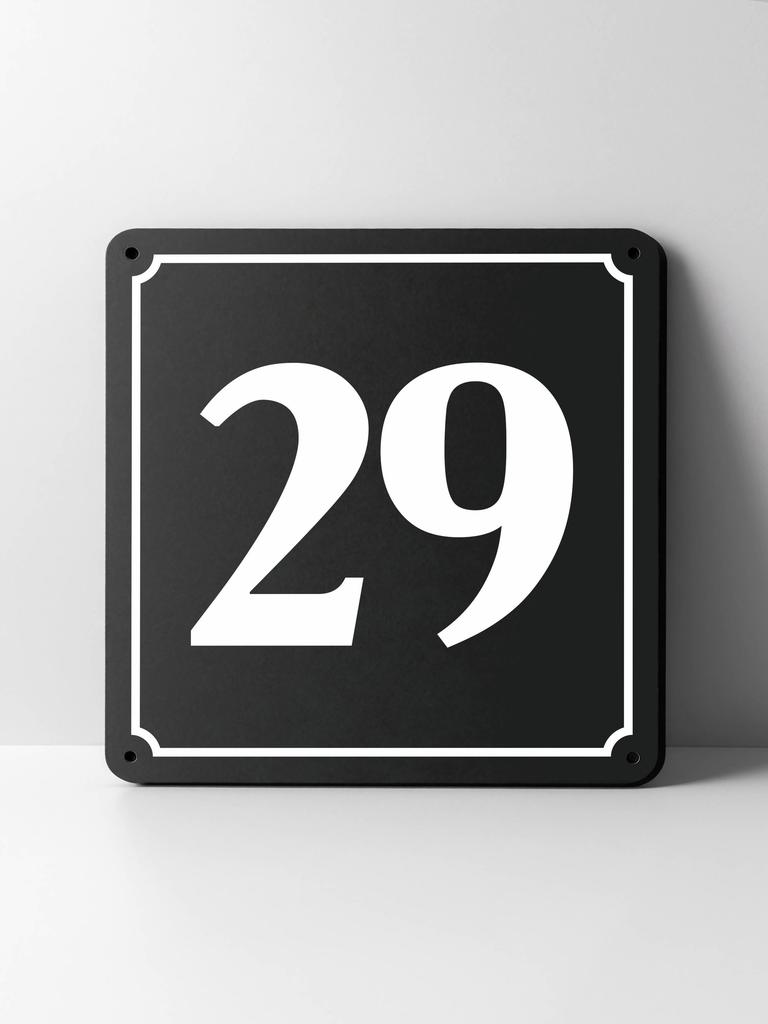 Metal House Number Sign, Black White Contrast, Outdoor Wall Decor for Home Street