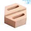 Box Two-Tier Holder Stand For Jewelry Showcase Anti-Slip Base Geometric Design Ring Display Stand Wooden Rings Holder Geometric