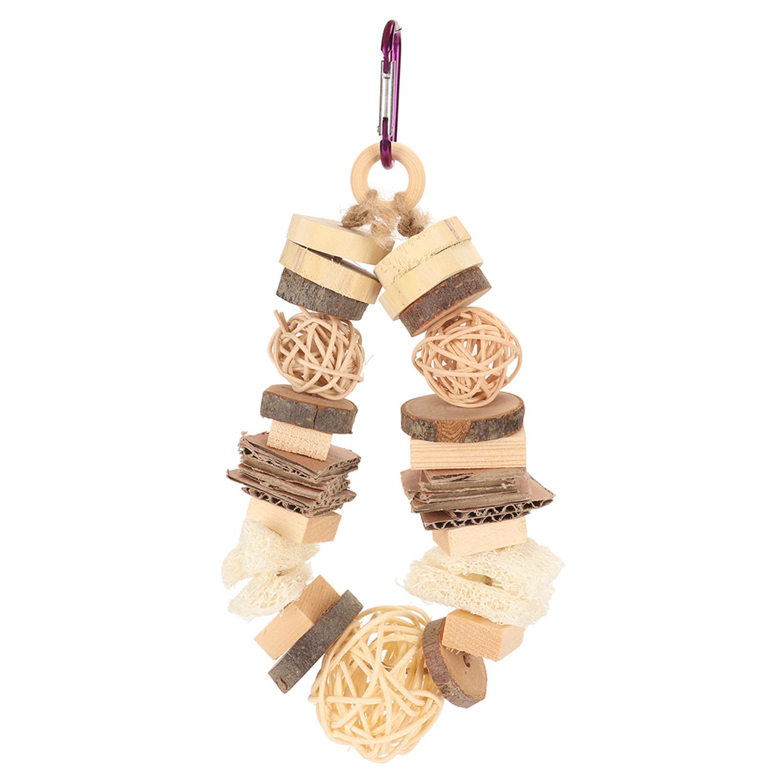 

Parrot Chewing Toys Funny Wooden Rattan Balls Loofah Cardboard Hanging Bird Chew Bite Toys for Cockatiel Lovebird Budgie