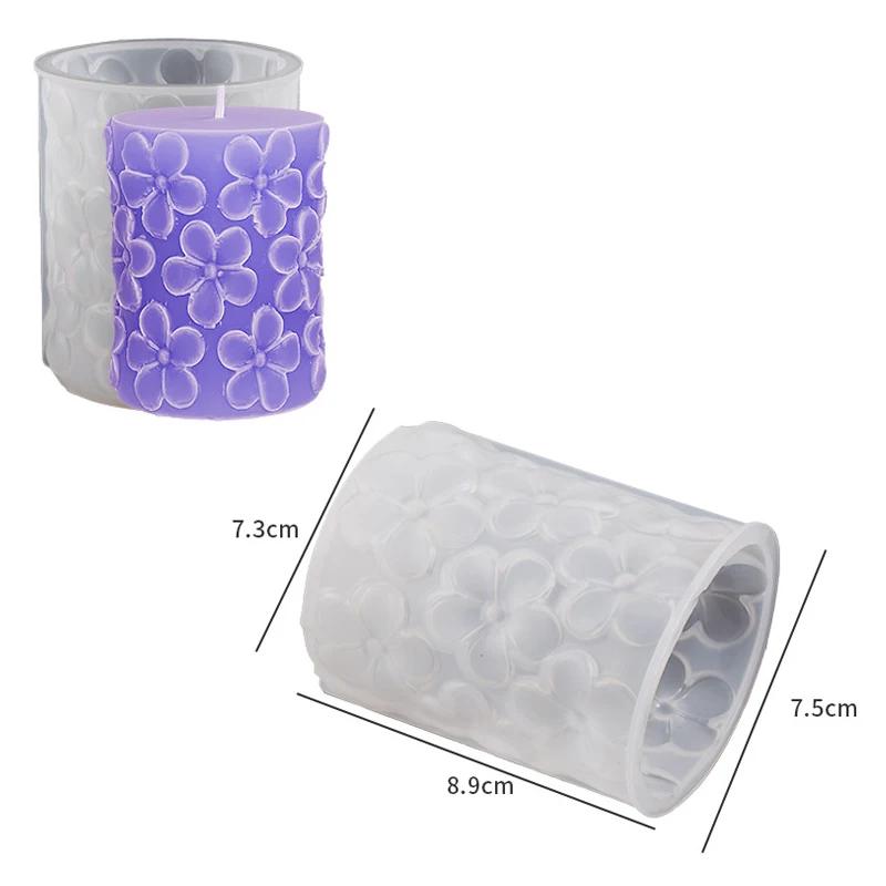 Relief 3D Schmetterling Blume Säule Silikon Kerzenform Welle Seife Harz Gips Herstellungsform DIY Handwerksform Heimdekoration Geschenk