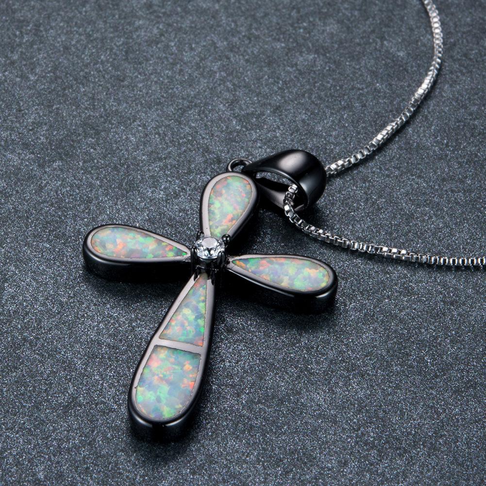 New Product Accessories European and American Cross Single Diamond Droplet Shaped Necklace Pendant Personalized Retro Accessory