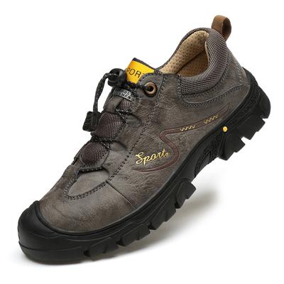 Fashion Hiking Shoes Men Genuine Leather Non-slip Outdoor Sneakers Breathable Trekking Shoes For Men Casual Desert Autumn Footwear
