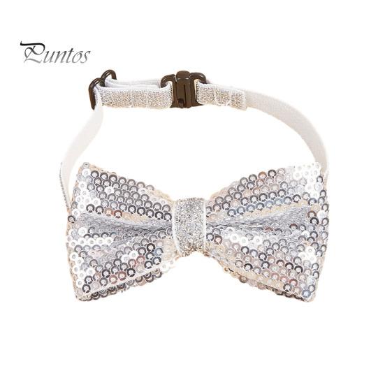 

Ошейник с бантом и блестками для домашних животных, регулируемый легкий, милый, милый, ожерелье с кошкой, маленькой и средней собакой, щенком, товары для домашних животных серебряный