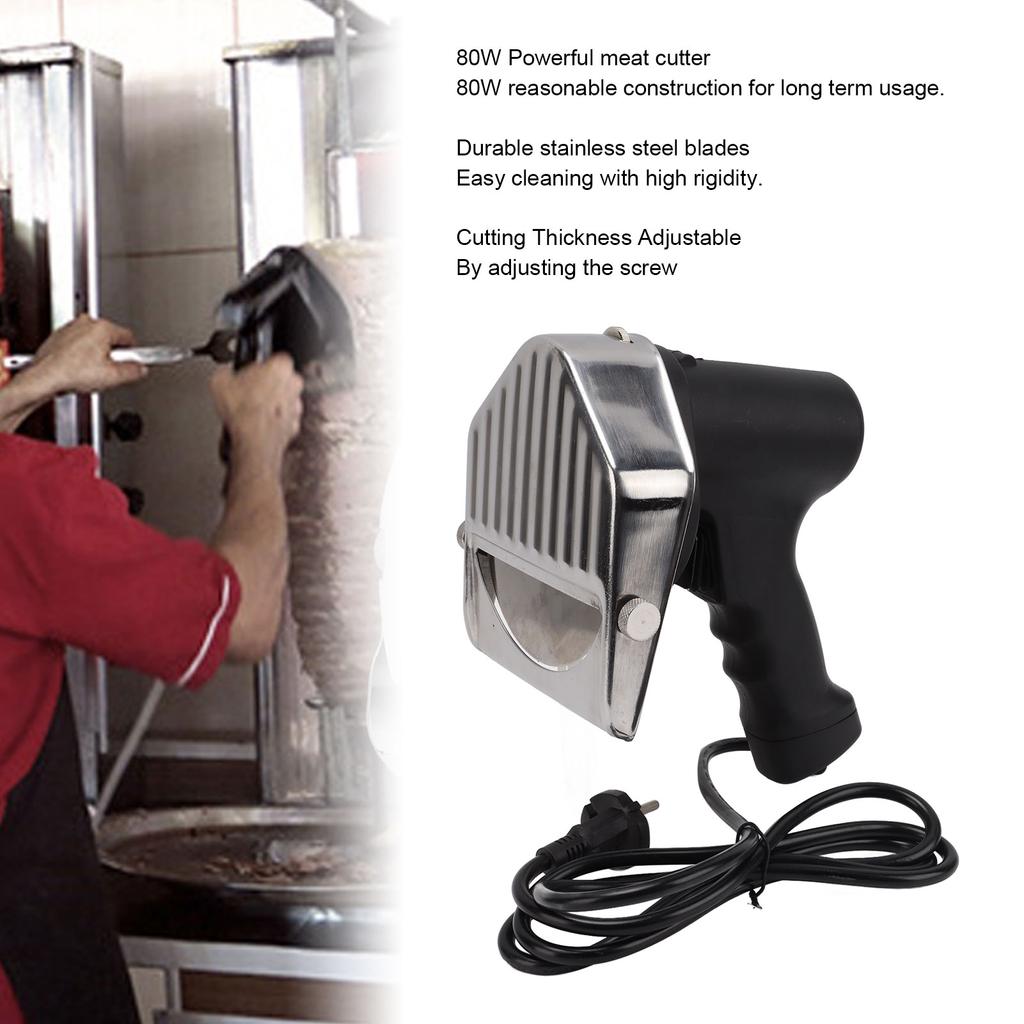 220V Roast Meat Slicer Commercial Electric Kebab Knife Shawarma Cutter Handheld BBQ Beaf Cutting Machine Gyro Knife