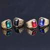 Punk Vintage Masonic Stone Rings for Men Women Party Creative Multi Colored Stainless Steel Letter G Ring Jewelry Gift Wholesale