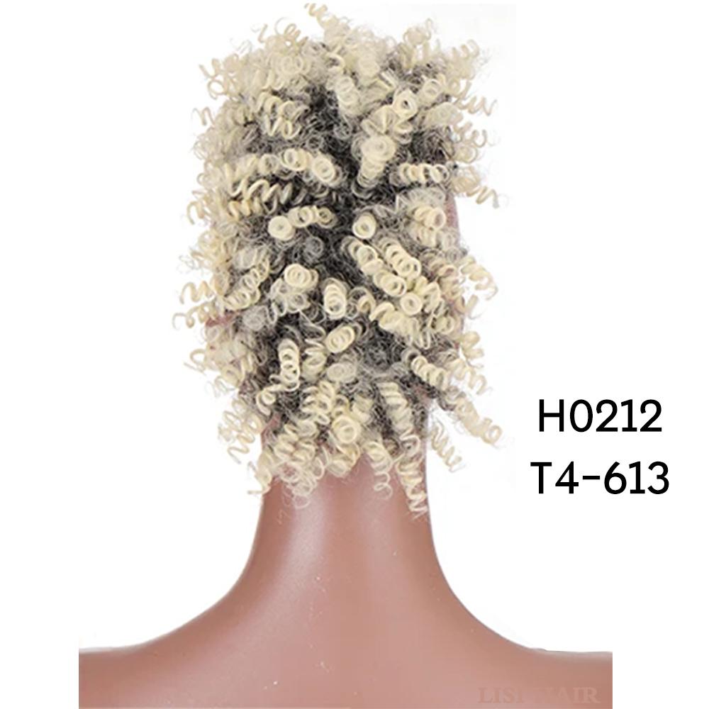 MISS WIG Estensioni sintetiche dei capelli Mohawk ricci crespi Pezzi di capelli colorati con clip per le donne Party