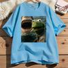 Dark Humor Frog Shark Graphic Funny Meme Tshirt Unisex Clothing Fashion Tshirts Cotton Casual Short Sleeve T Shirts Streetwear