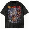 Anime Vintage Washed T Shirt Dragon Ball Men Women Short Sleeve Tee Japanese Graphic Print Streetwear Casual Summer Top Harajuku