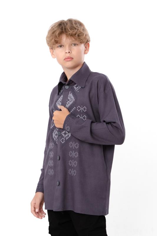 

Сорочка (хлопчики) – Повітропроникна суміш льону, Повсякденний та шкільний, Будь-який сезон, 6417-070-22-1 HC 140 темно-сірий колір