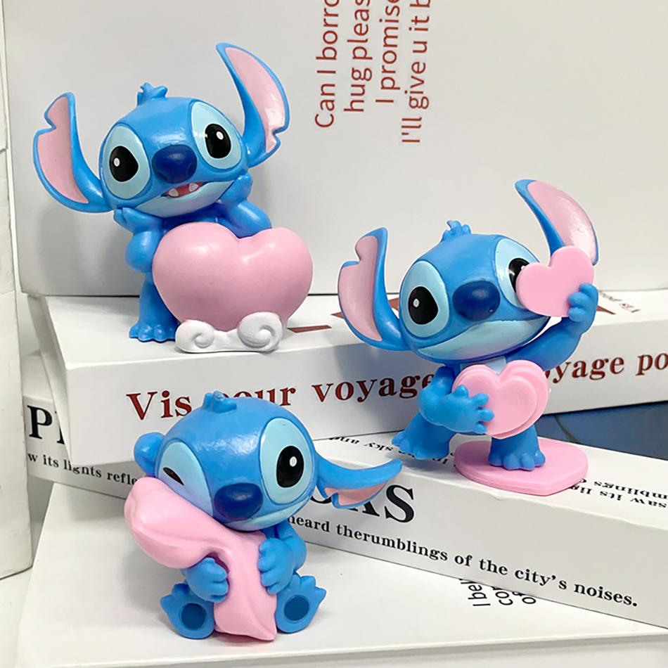 6Pcs/Set Latest Stitch Sweet Pink Series Adorable Stitch Action Figure PVC Doll Toy Desktop Decor Collectible Playthings Girlfriend Toy Gifts
