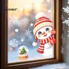 Indoor Outdoor Glass Stickers Peeking Snowman Static Cling Window Decal, Christmas Sticker with Winter Wonderland Decor Snowflakes, Reusable