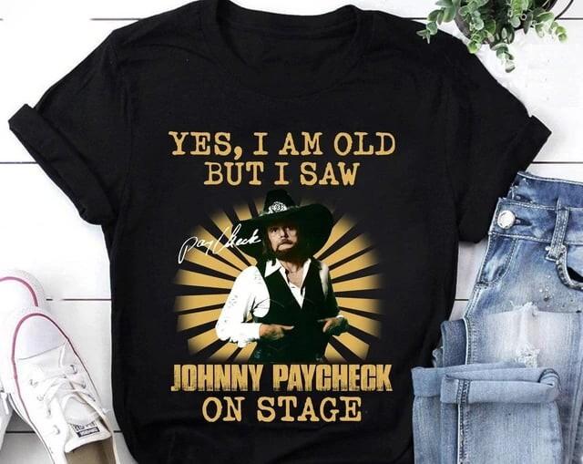 Johnny Paycheck On Stage Cotton 100% Black All T-Shirt Unisex ES020 Unisex T-Shirt XL