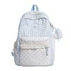 Schoolbag Korean small fresh plaid corrugated schoolbag lace girl heart travel small backpack sweet wind student party backpack