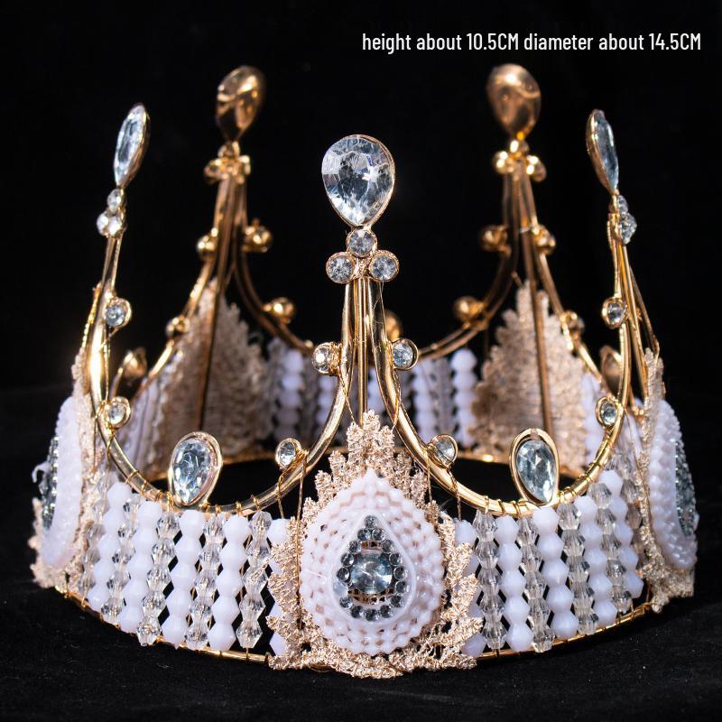 Children's Pearl Crystal Tiara Headband - Birthday Crown Cake Decoration and Adult Hair Accessory