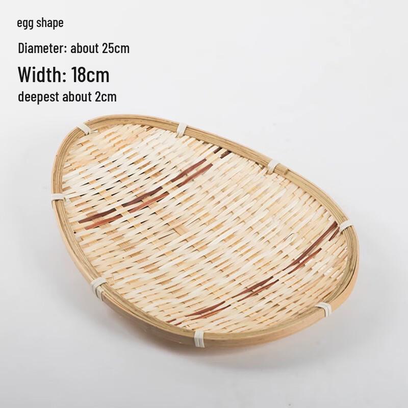 Yuede Hand-Woven Bamboo Oval Serving Tray (10-Pack)