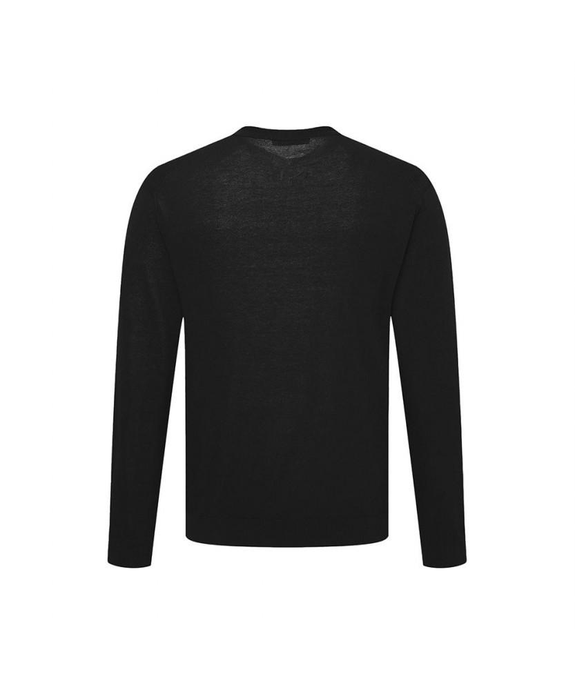 Dagseusyeocheu Cotton Blend V-Neck Cardigan Comfort Slim Fit Black_Dms1Swcd200K1