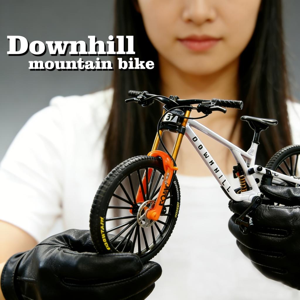 1:Model Miniatură Bicicletă Montană din Aliaj Scara 8 Amortizoare Duble Decorare Desktop Detașabilă Cadou Pentru Entuziaștii de Biciclete