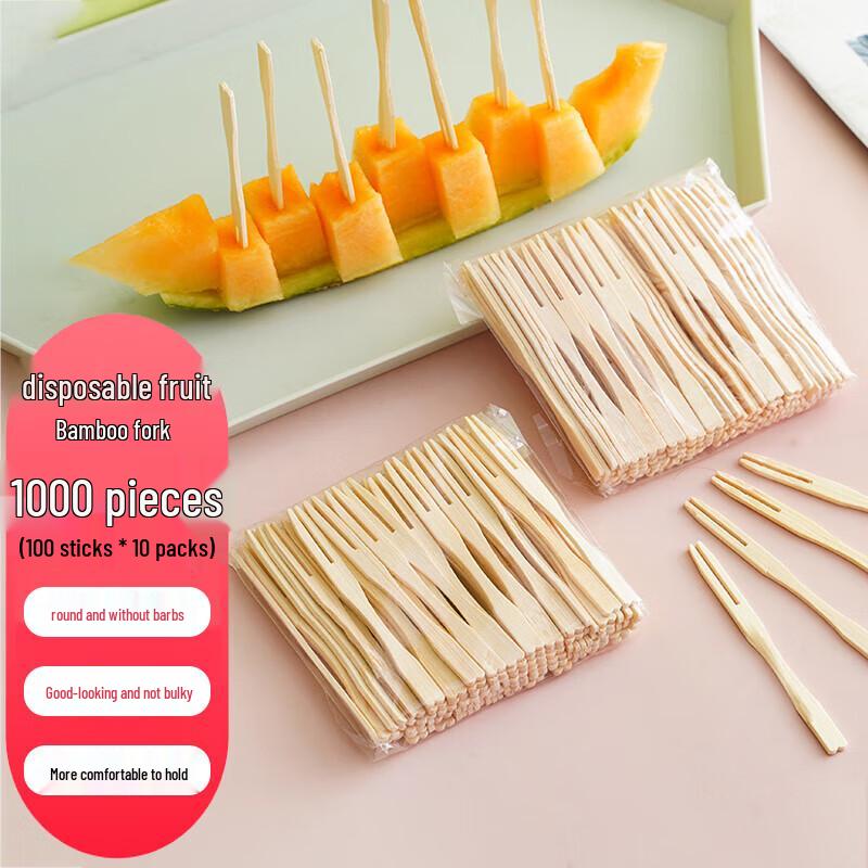 Disposable Bamboo Knot Fruit Forks - 1000 Count