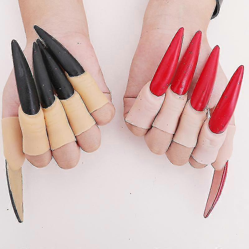 Halloween Dress Up Props Supplies Zombie Nails Fake Finger Sets Vampire Werewolf Paws