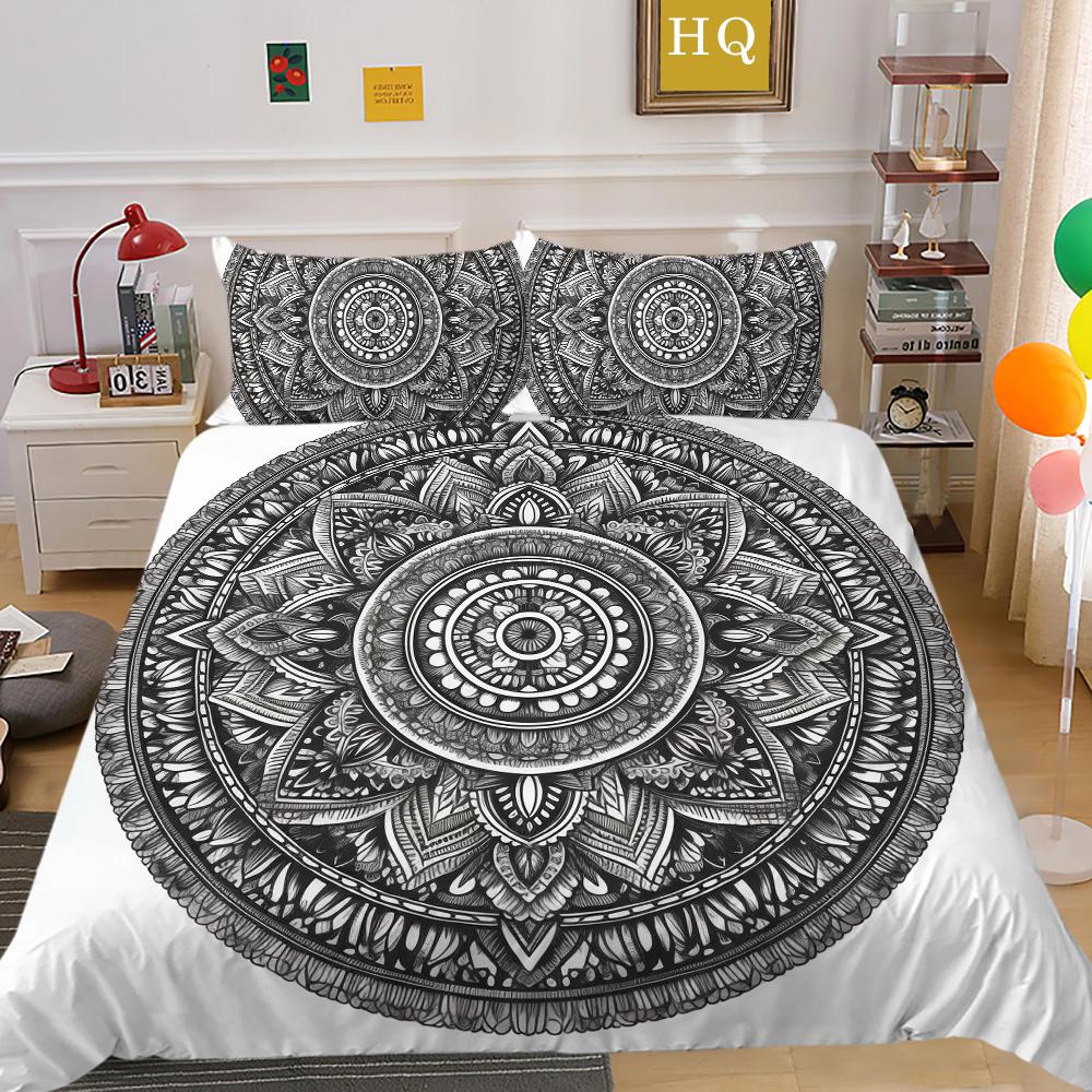 Set de lenjerie de pat pentru acasă cu imprimare 3D Datura Husă de plapumă din poliester Husă de pat pentru femeie Costume King Size Textile de casă moi