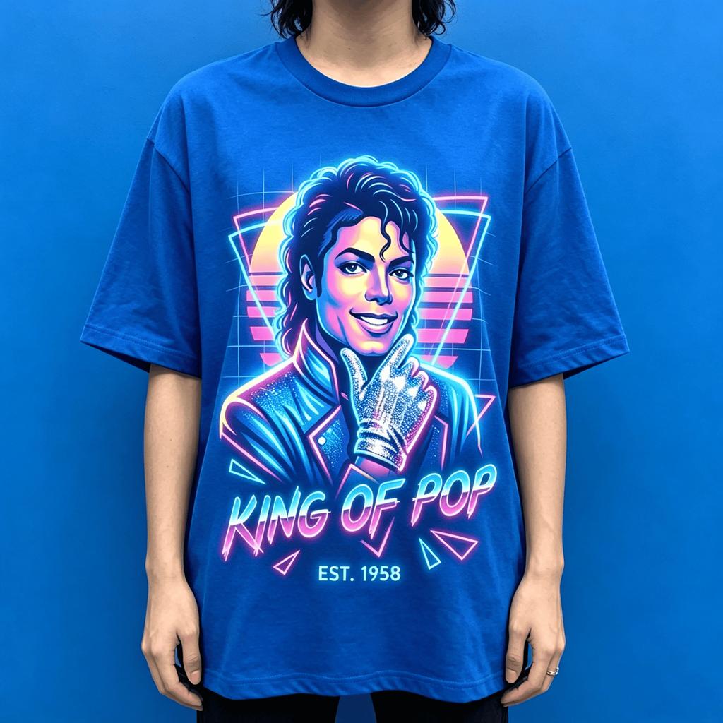 2026 Film Michael Jackson MJ Re del Pop T-Shirt Unisex Cotone Manica Corta Vintage Oversize Y2k Top Neon Vaporwave