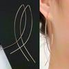 Geometric Square White Crystal Pendant Earrings For Women Fashionable Personalized Daily Accessory Party Jewelry Birthday Gifts